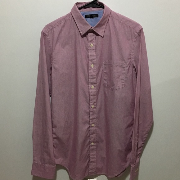 Banana Republic Button Up Soft Wash Tailored Slim Fit Shirt Red Men's Size Small - Picture 1 of 4